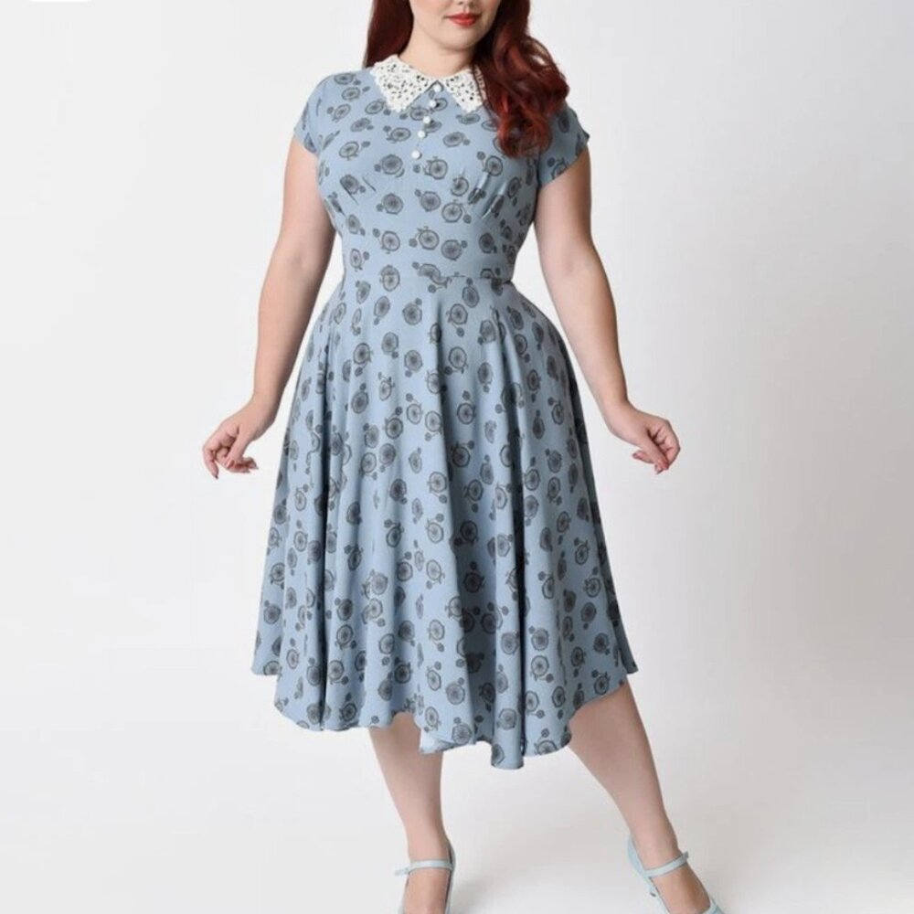 Hell Bunny Vixen Dress Women Large 50s Vintage Style Bicycle Retro Trad Wife
